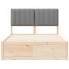 Bed Frame with Upholstered Headboard Light Grey 120 x 190 cm