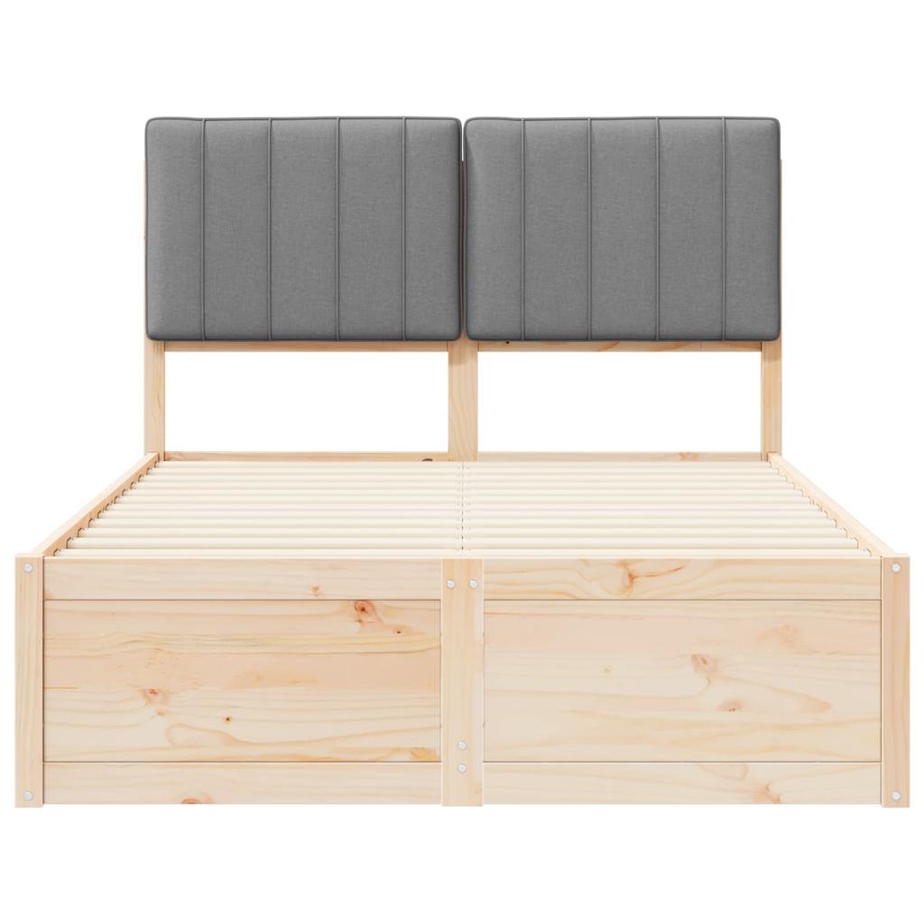 Bed Frame with Upholstered Headboard Light Grey 120 x 190 cm