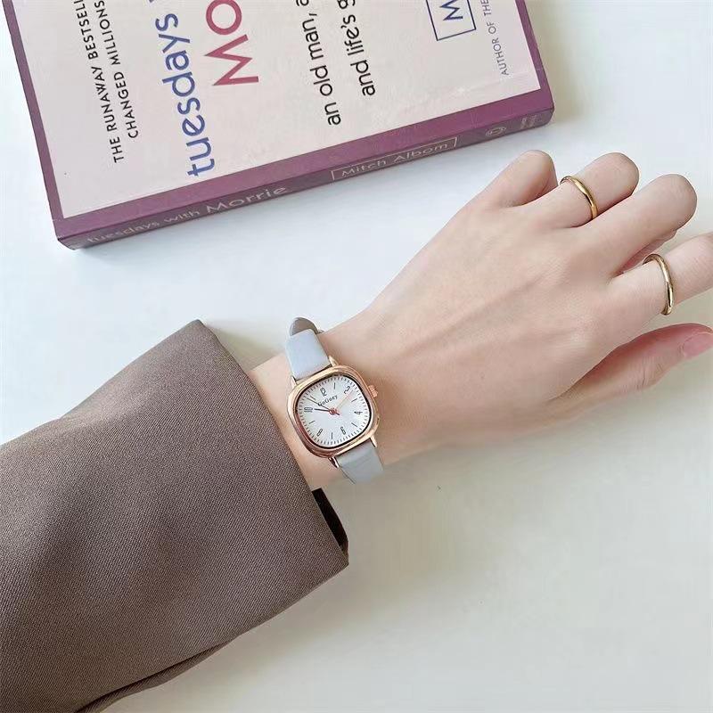 

Ретро женские кварцевые часы с кожаным ремешком в корейском стиле, водонепроницаемые