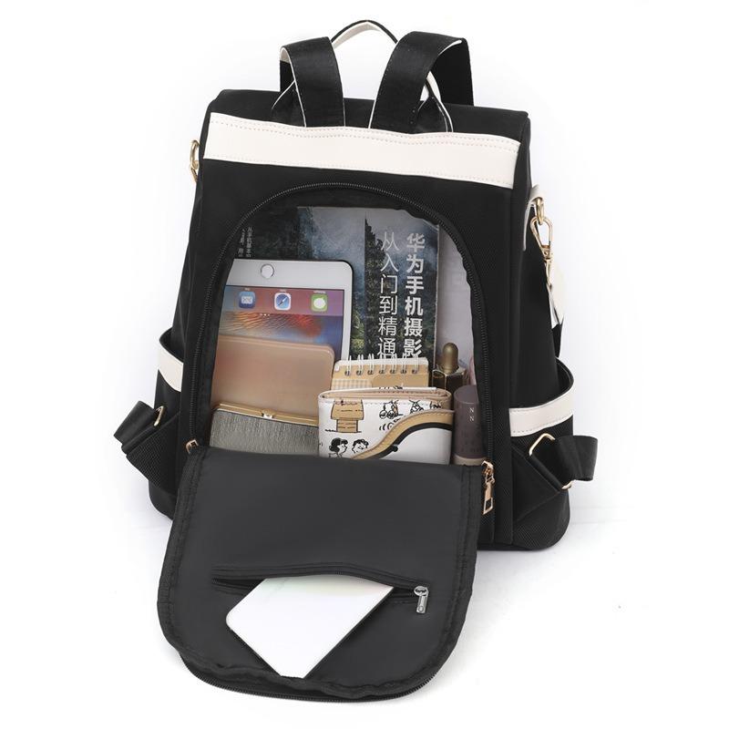 Diebstahlsicherer Rucksack Damen neue Farbkombination Damenrucksack Große Kapazität College-Tasche Ausgehen Mode Reise-Rucksack