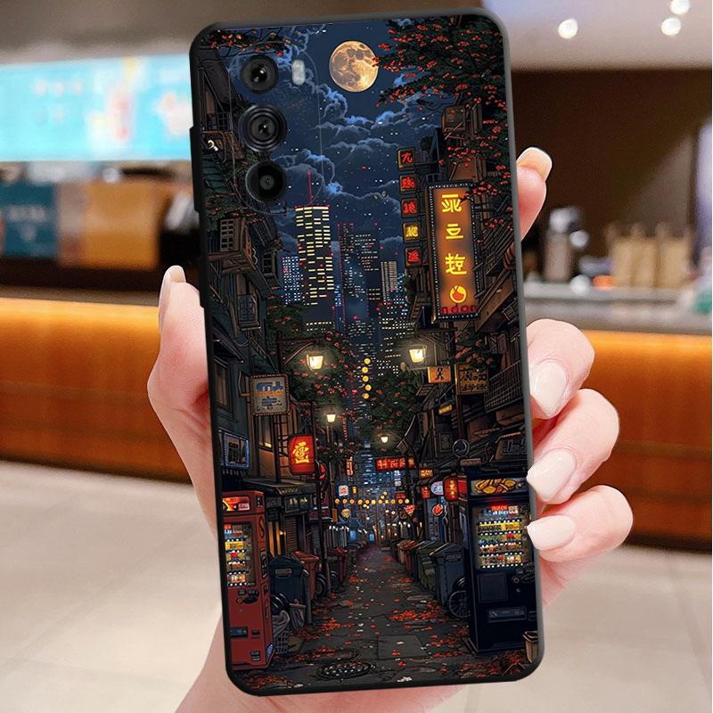 Japan Anime Street View Landscape Phone Case For Motorola Edge 60 50 40 Pro 60 50 40 30 Ultra Neo Fusion Moto G Play G Stylus G