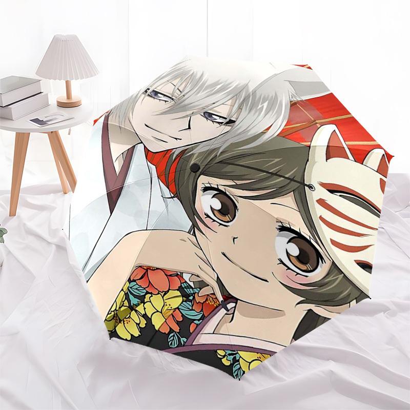 

1pc Inuyasha & Kagome Themed Outdoor Umbrella - Automatic Opening/Closing, Portable 3-Fold Design with Iron Frame - Perfect Gift for Fans, Travelers,