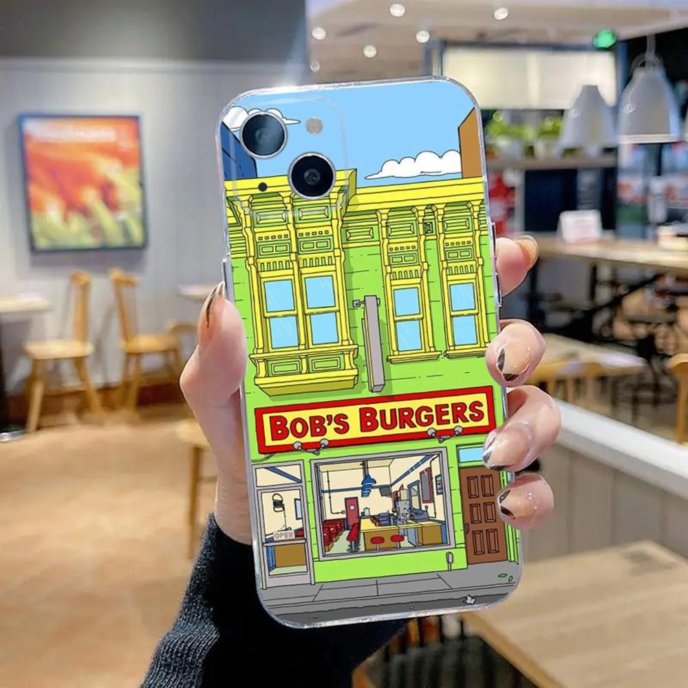 

Funny B-Bobs B-Burgers Phone Case For iPhone 16,15,14,13,12,11 Plus,Pro,Max,XR,XS,X,7,8 Plus,SE,Mini Transparent Silicone Soft iPhone13