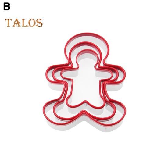 3Pcs Biscuit Mold Durable Stainless Steel Christmas Tree Star Shaped Cookie Cutter for Festive Holiday