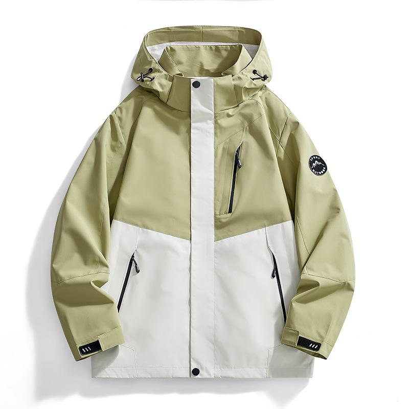 Single Layer Waterproof Windproof Jacket - New Couple Style, Versatile Hooded Coat for Outdoor Activities