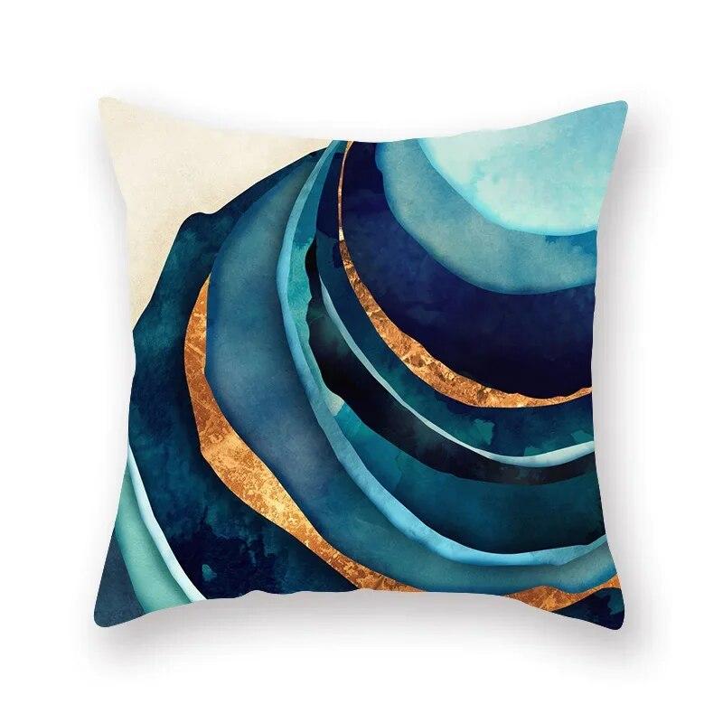 45x45cm Abstract Art Geometric Mountain Sunset Octopus Creative Pillow Cover Sofa Office Seat Cushion  Home Decoration