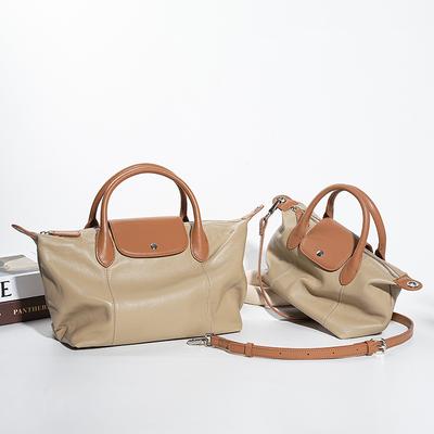 Neue modische Knödelhandtasche aus erstschichtigem Rindsleder, vielseitig für den Arbeitsweg, hochwertig aus Leder, kontrastfarben, Damenhandtasche mit großem Fassungsvermögen