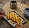 Retro Korean Style Stainless Steel Rectangular square Plate Food Storage Tray Vintage Steak Barbecue Snack Dishes Kitchen tray