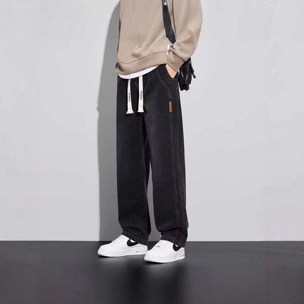 Jeans Men's Autumn Trendy Brand American High Street Loose Straight Casual Pants Winter Teen Wide Leg Pants