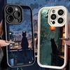 Phone Case for iPhone 17 Air 16E 15 16 Pro Max Healing Sense Cat Rain Cover 14 Plus 13 12 Mini Soft Shell Silicone Fundas