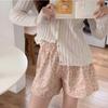 Summer Home Checkered Small Floral Shorts Thin Fresh Sports High Waist Thin Wide Leg Loose Casual Pajama Pants Women