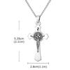 Vnox Stainless Steel Saint Benedict Cross Necklace, 28*53.5mm Jesus Crucifix Pendant Link Chain, Catholic Religious Gift for Men