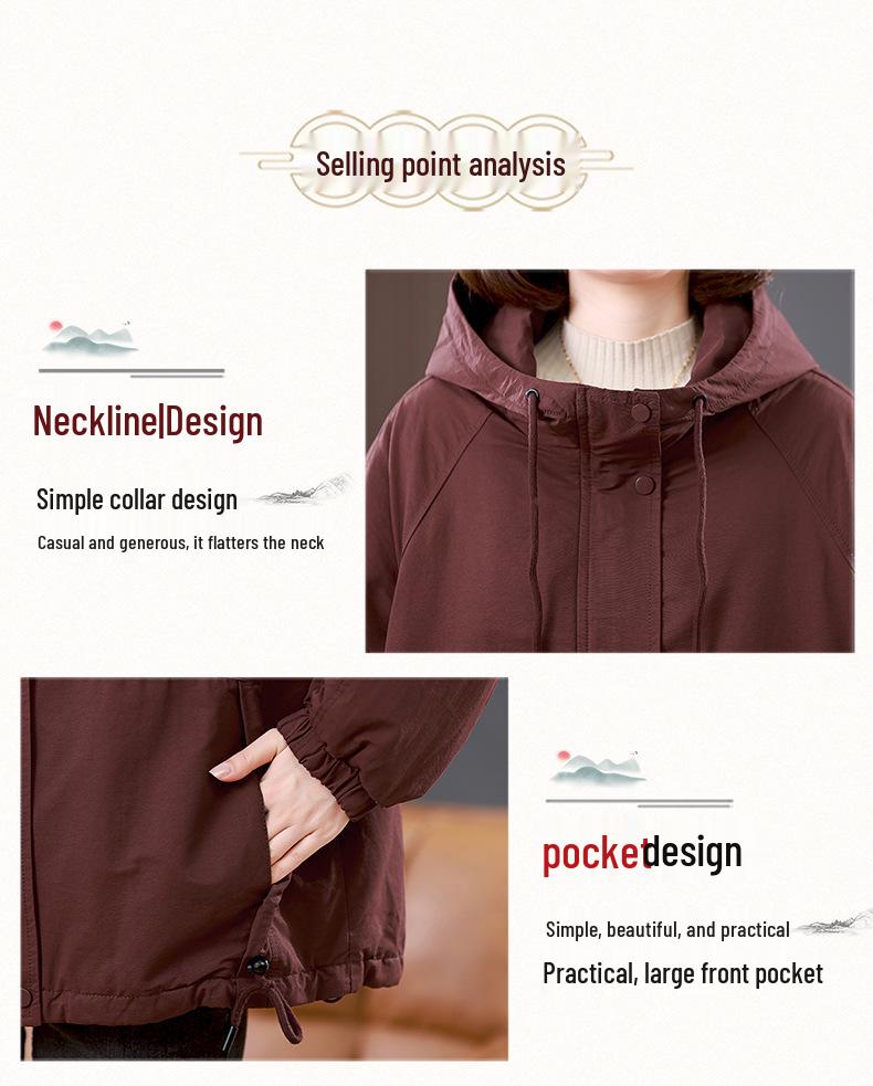 Women's 2024 Winter Hooded Fleece-Lined Parka, Plus Size, Casual, Thick Cotton Coat for Middle-Aged Moms