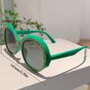 Vintage Round Sunglasses Women Fashion Gradient Multicolor Outdoor Shades Ins Trendy Stylish Brand Design Sun Glasses