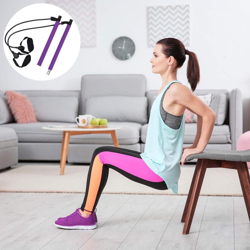 New Fitness Yoga Pilates Bar Cross Fitness Resistance Band Trainer Yoga Pull Up Bar Pull Rope Portable Home Gym Body Exercise
