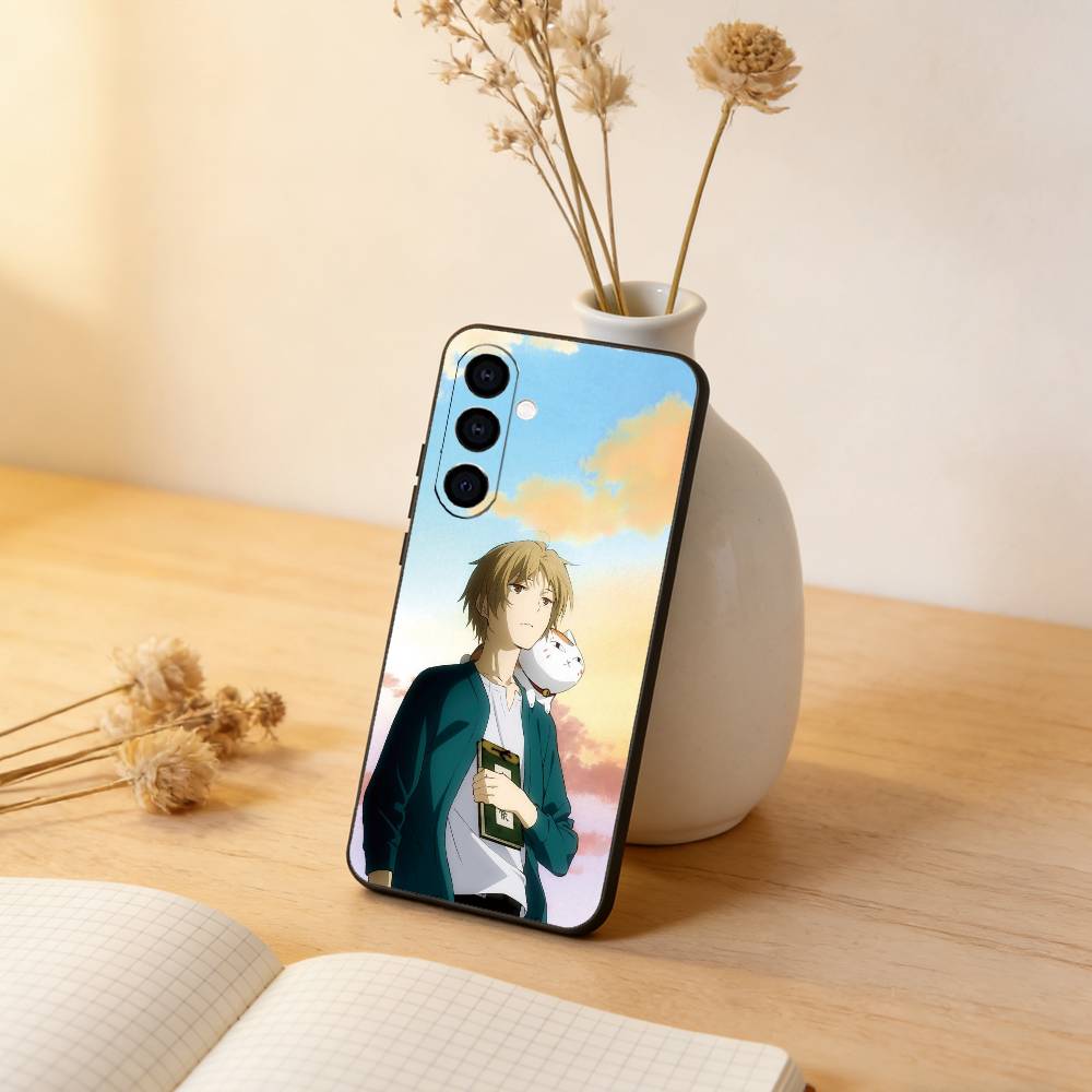 

Natsume s Book of Friends Takashi Natsume Phone Case Black Silicone Soft For Samsung Galaxy A73,A72,A71,A70,A53,A52,A51 Samsung a31