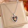 European and American Gold Love Drip Oil Rose Necklace Women Can Open and Close Commemorative Photo Frame Titanium Steel Necklace Light Luxury Niche