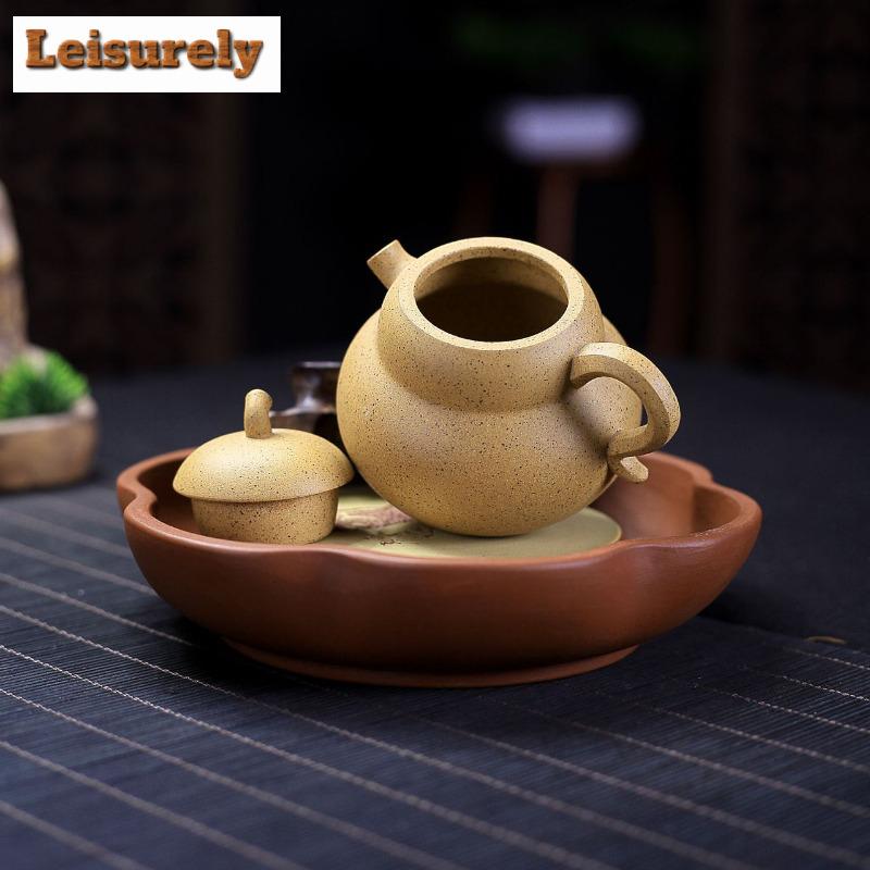 130 ml Ästhetische Yixing Lila Ton Teekannen Handgemachte Kürbis Kanne Roherz Sesam Abschnitt Schlamm Tee Wasserkocher Zisha Tee Set Tee