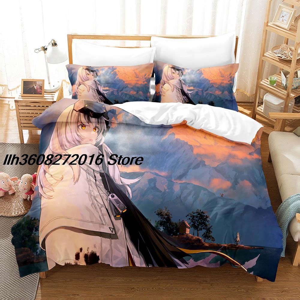 Comforter Kawaii Nikke Bedding Set Single Twin Full Queen King Size Bed Set Aldult Kid Bedroom Three-Piece Suits 3D Anime Bed Sheet S