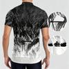 Men's Crew Neck Printed Cycling Jersey Short Sleeve Zip Front Breathable Quick Dry Sports Top for Outdoor Activities