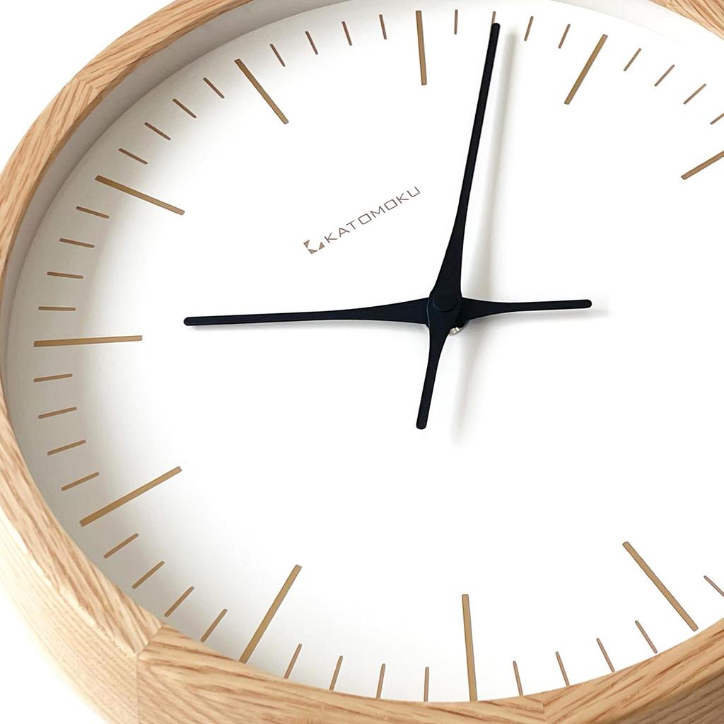 KATOMOKU Muku Clock 18 Oak Wall Clock with Continuous Second Hand km-129OA 306mm (quartz Clock)