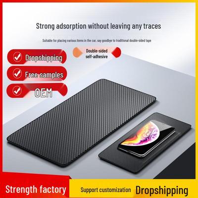 PU Silicone Non-slip Car Dashboard Mat: High-Temp Resistant Mobile Phone Holder with In-car Storage
