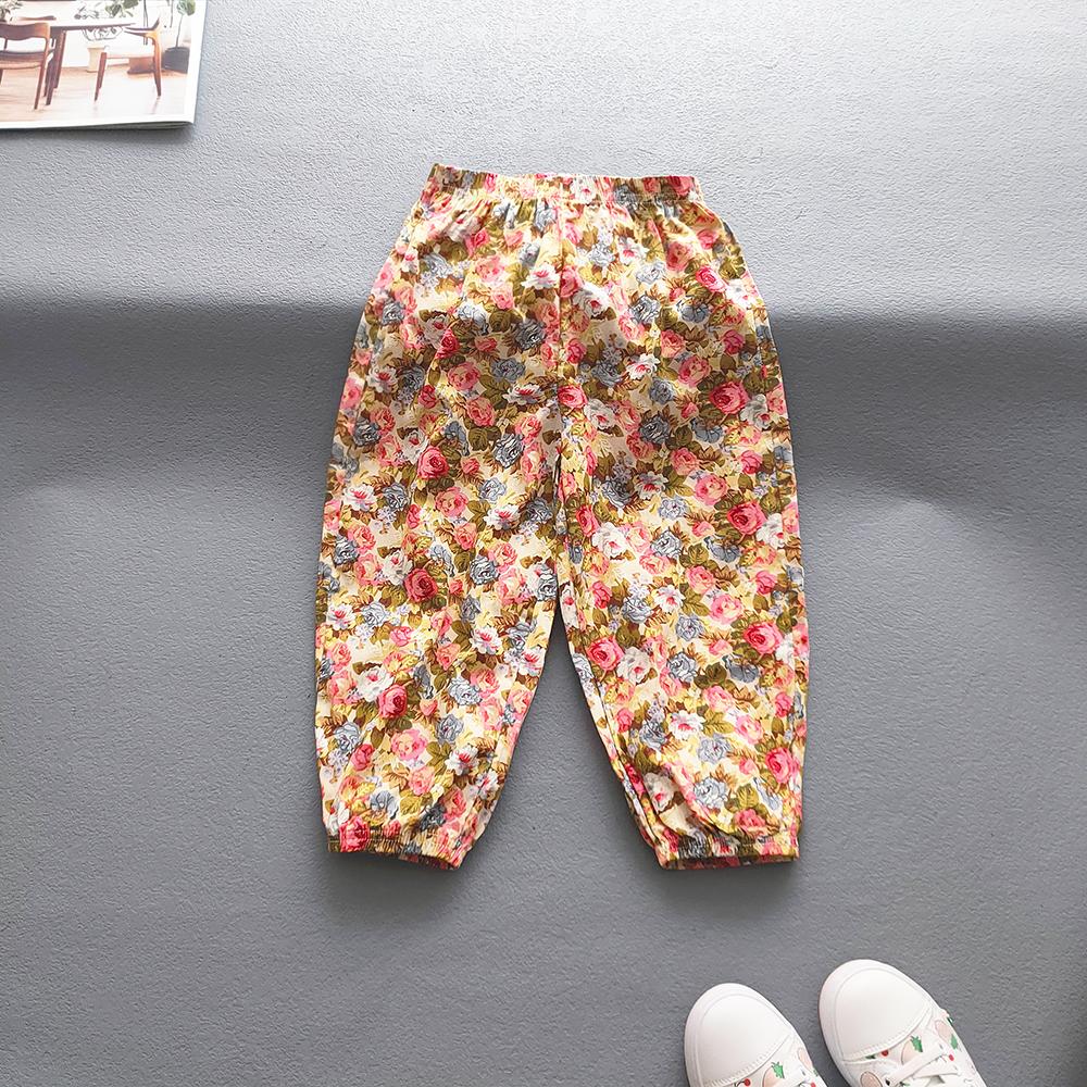 Sommer Süße Mädchen Blumen Hosen Kinder Casual Druck Einziehbare Füße Hosen Babys Mädchen Jungen Kühle Atmungsaktive Strand Hosen