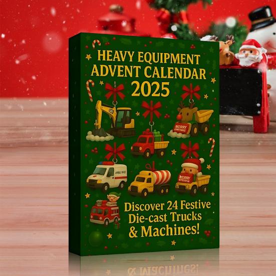 Advent Calendar 2025 for Kids Boys 24 Die-Cast Trucks Machines Christmas