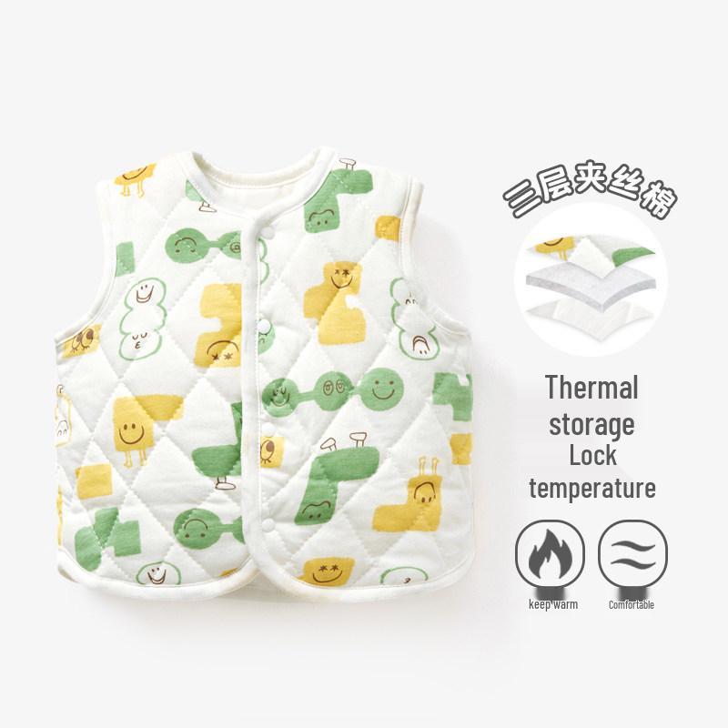 Jingqi Baby Gesteppte Baumwollweste für Säuglinge - Ärmellos, Warme Herbst-/Winterjacke für Neugeborene