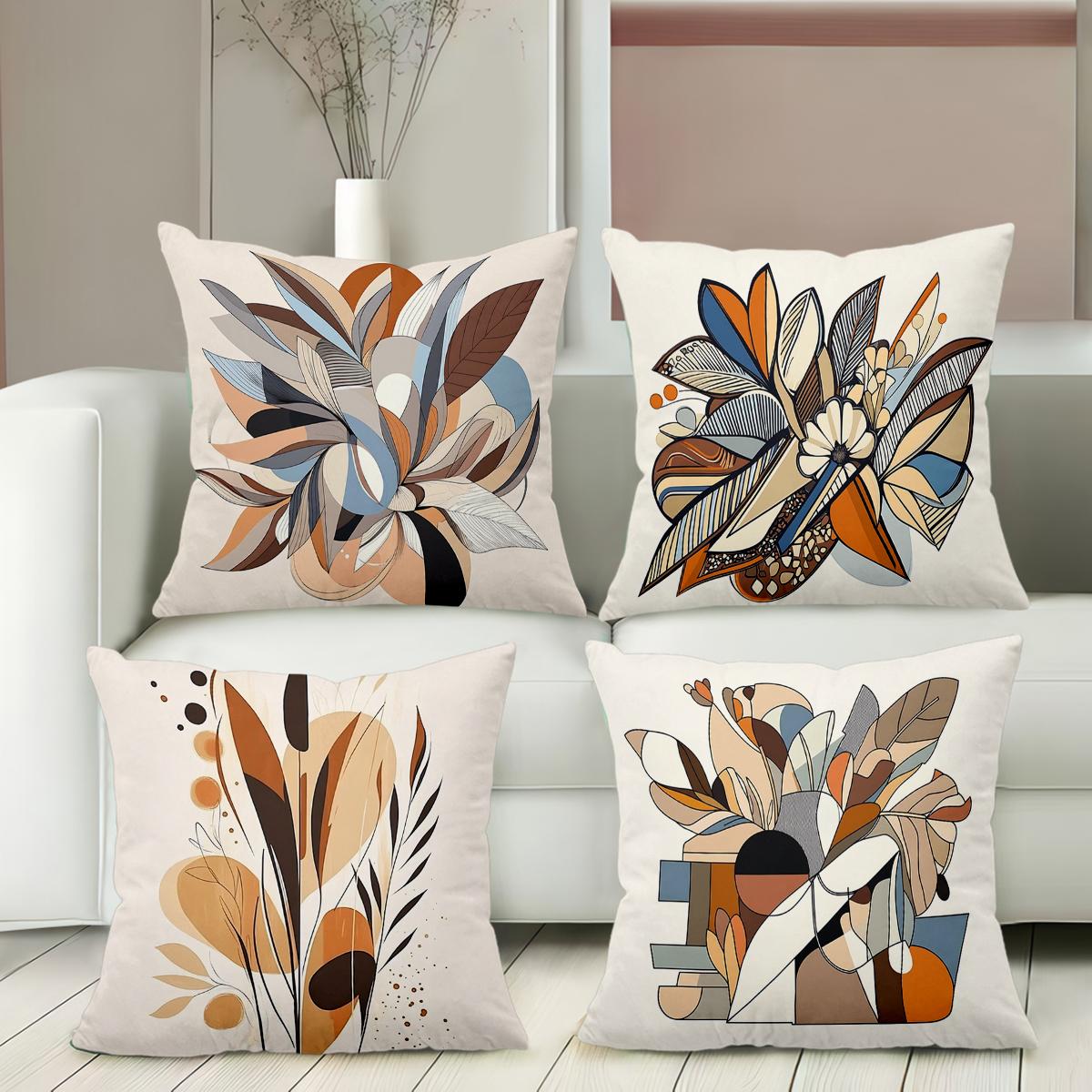Panika Chen Unisex Modern Abstract Floral Pattern Decorative Cushion Covers Polyester Pillowcase, Sofa Decorative Cushion Cov Headboard Pillow