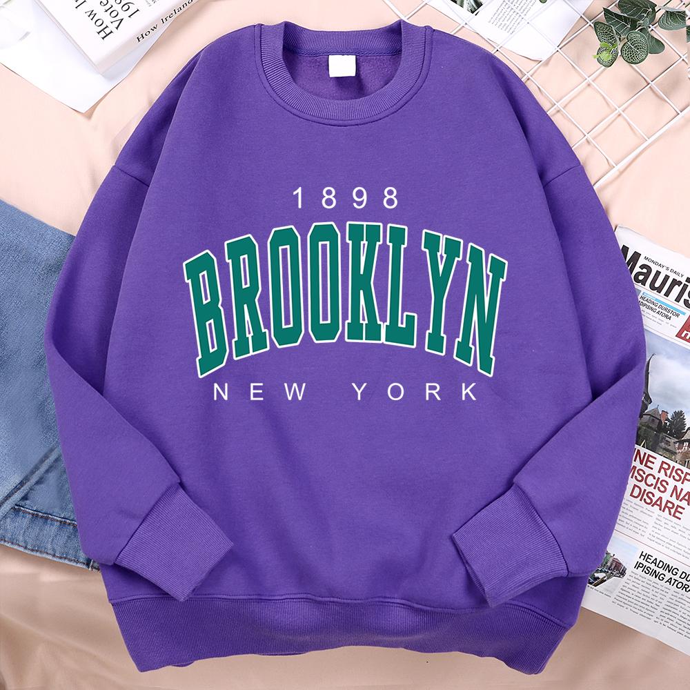 

1898 Brooklyn New York Printed Clothes Women s Hooded Sweater Fashion Casual Loose Autumn Cartoon Women s Sweatshirt S