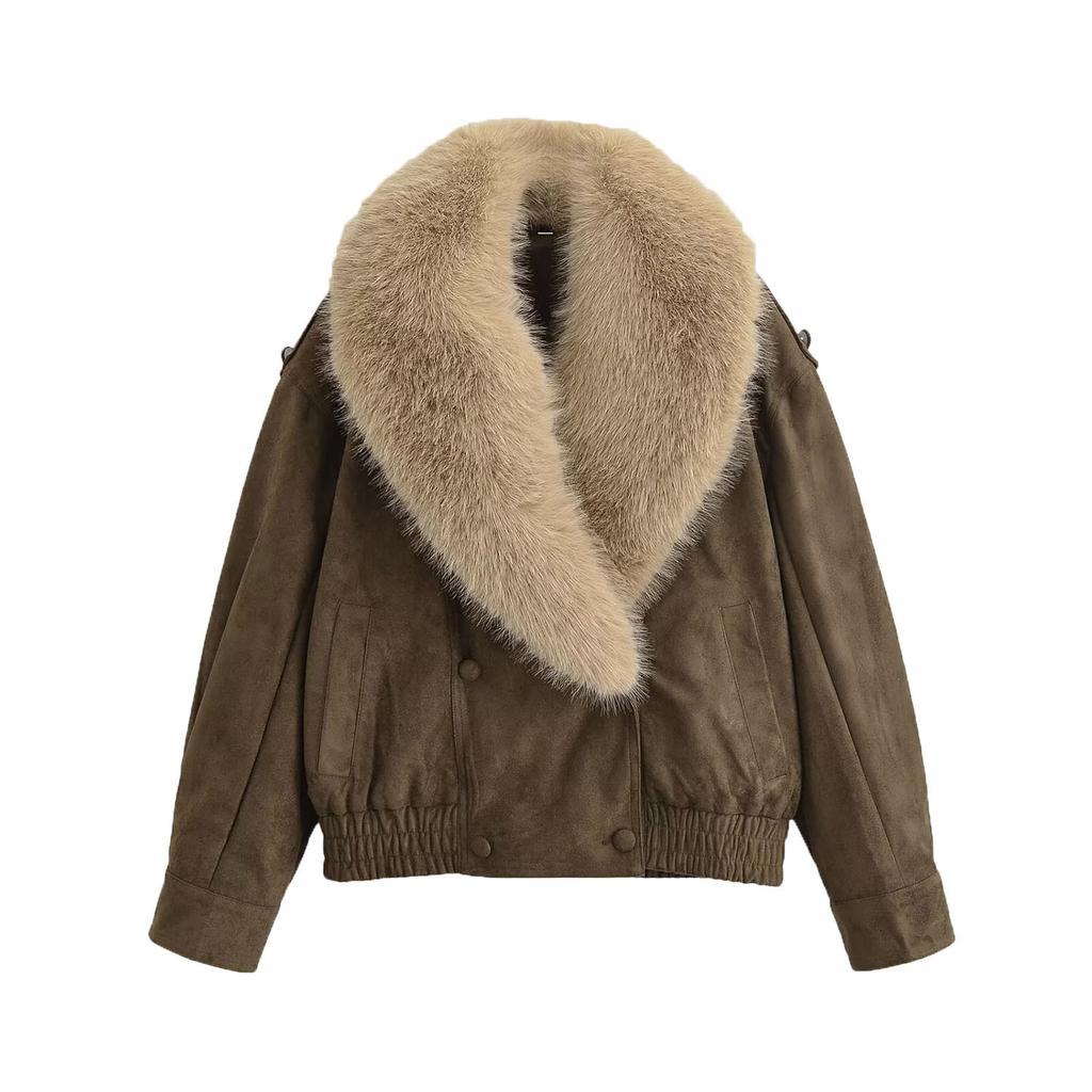 European and American Style, New Women's Clothing, Fashionable, Casual, Fur Collar Leather Jacket Jacket 4341853