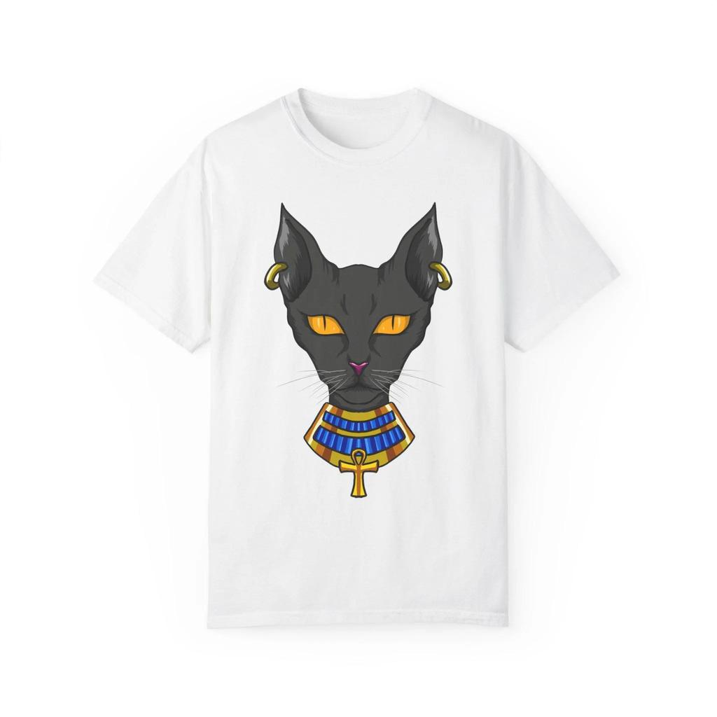Summer Men's Cotton Egyptian Cat Print T-shirt Unisex Cartoon T-shirt Print T-shirt Soft Comfortable Breathable Street Hip Hop