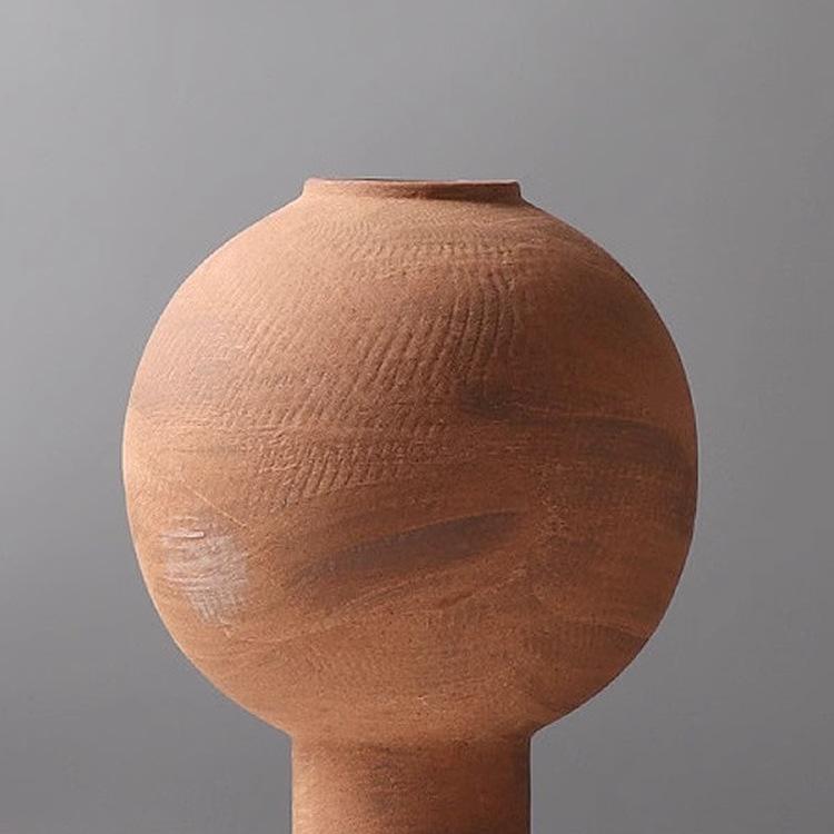 Simple Retro Wabi-Sabi Ceramic Flower Vase - Small Pottery Jar for Arrangements In Model Rooms, Homestays, or Hotels