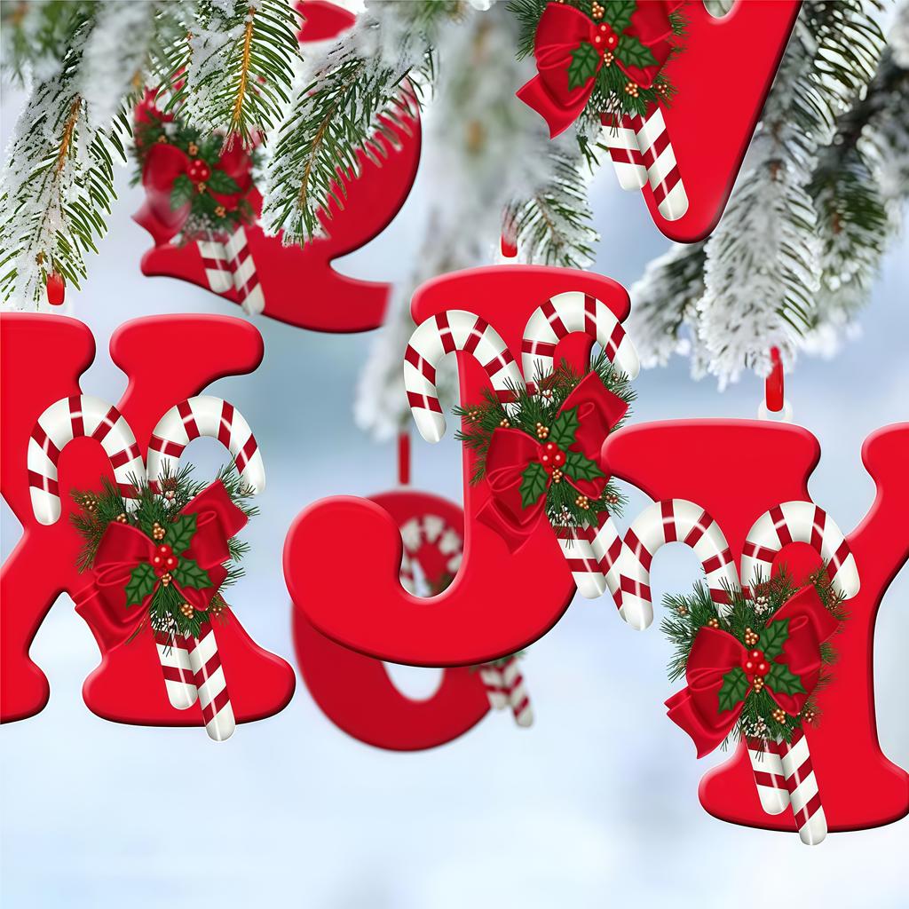 1pc Christmas Pendant Acrylic 26 Letter Pendant Hanging Christmas Tree Ornament Accessories Xmas New Year Decor Ornaments