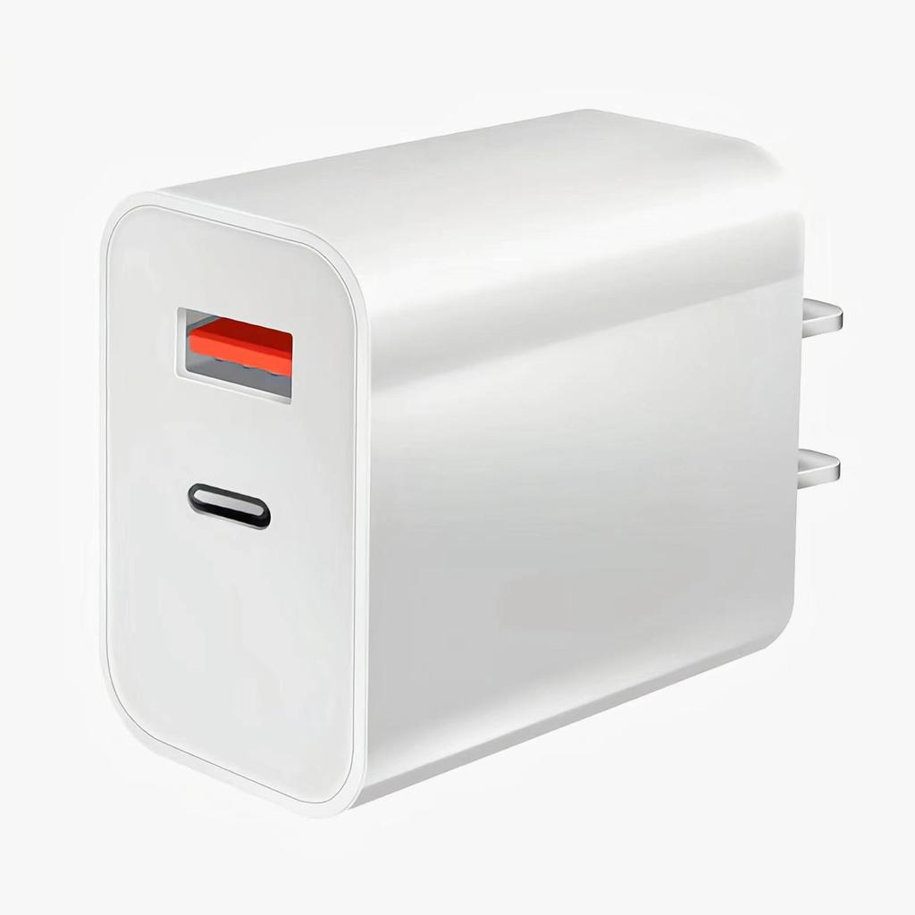 20W Dual-Port PD Fast Charger for Huawei & Apple - Type-C A+C Plug