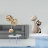 Nordic Abstract Metal Sculpture And Ceramic Cat Figurine Creative Ornament for Table Party Home