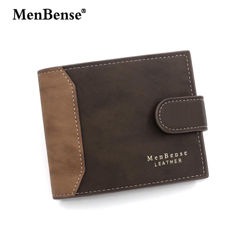 Korean Style Gold Foil Print Men's Trifold Leather Wallet