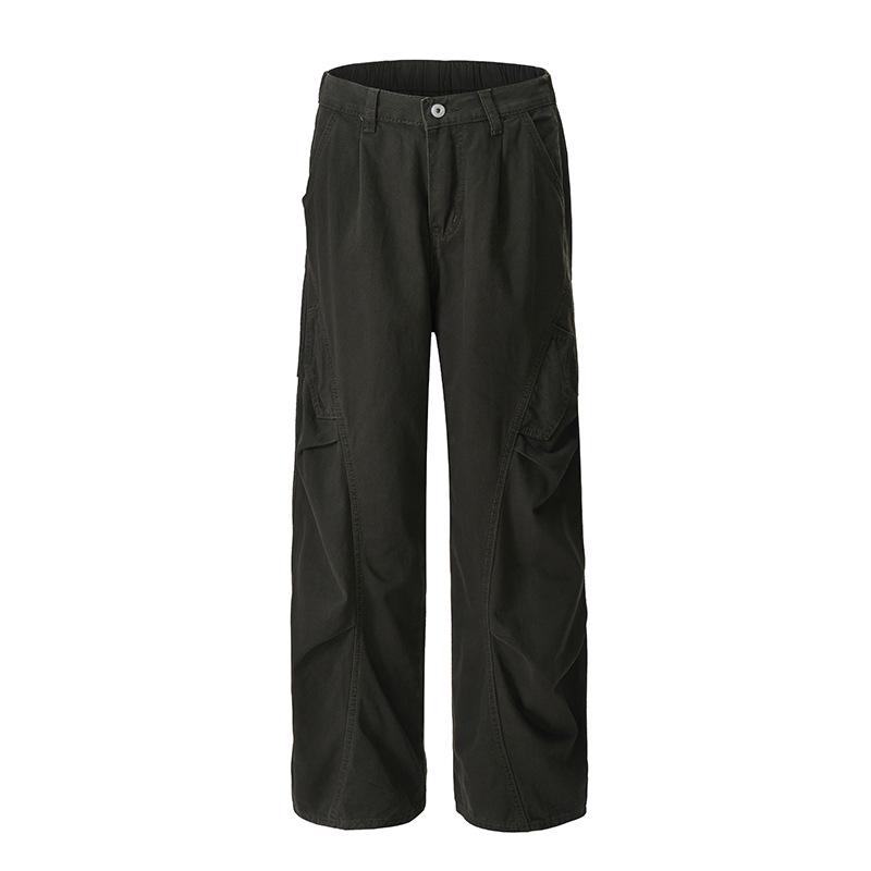 

Muqiu Мужской американский ретро-широкий плиссированный комбинезон десантника 2XL (75-85 kg) армия зеленый