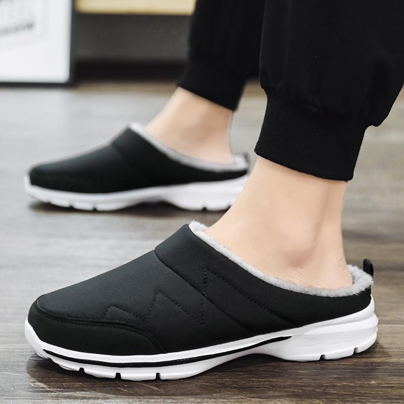 Men Women Plush Slippers Winter Indoor Outdoor Walking Shoes Warm Casual Flats Cotton Shoes Big Size 36-48
