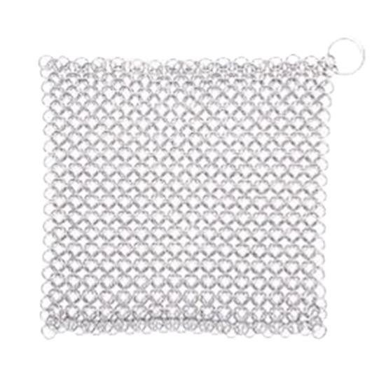 

Квадратный очиститель сковороды из нержавеющей стали и чугуна с подвесным кольцом Практичный эффективный очиститель из кольчуги Кухонные аксессуары