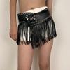 Punk Style Skirt Decoration Spicy Girl Pu Tassel Waistbands Simple Rrivet Belt  Daily