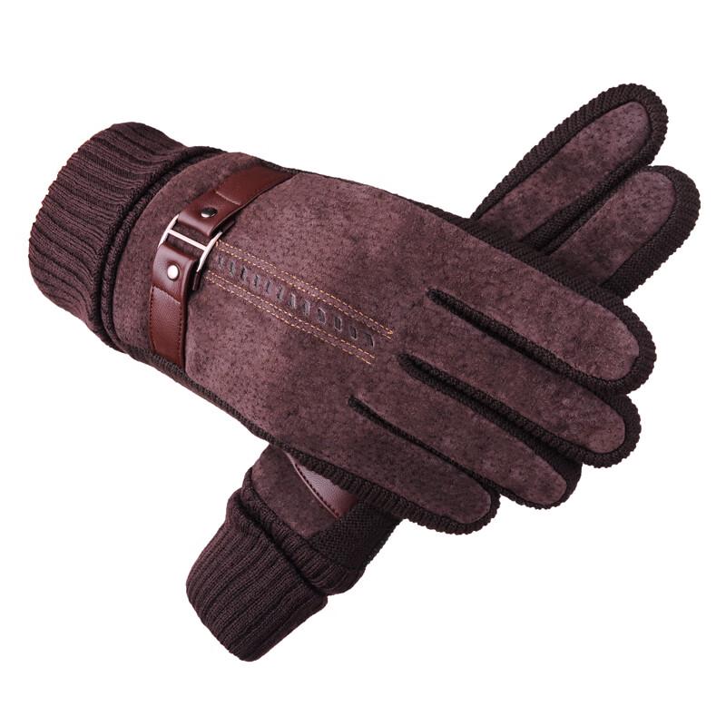Gants chauds en cuir de porc pour homme automne/hiver