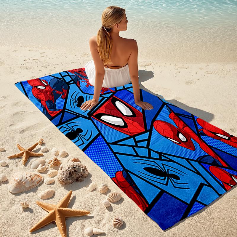 Spider-Man beach towel Outdoor camping Beach towel for vacation swim Outdoor pool Absorbent bath towel