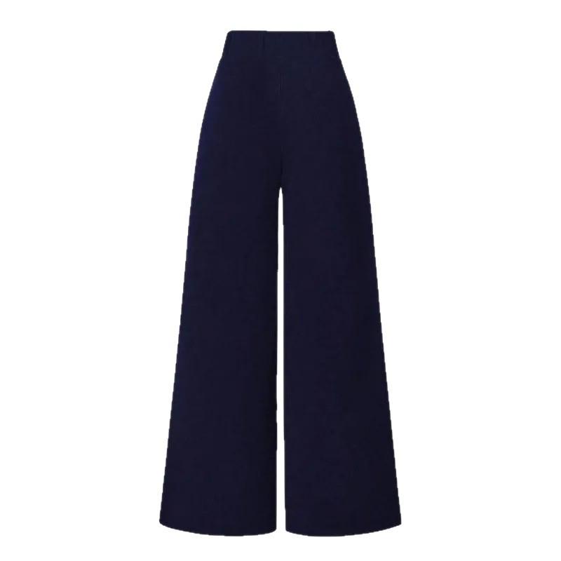 Plus Size Women's High-Waisted Wide-Leg Pocketed Trousers
