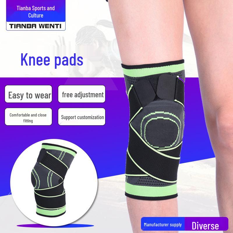 Double Layer Compression Knee Brace for Sports, Running, and Cycling Red M зелёный