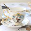 English Jungle Ceramic Coffee Cup Coffee Cup Saucer Set Household Simple Afternoon Tea Flower Tea Cup With Spoon