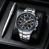 Watches Luxury Trend Quartz Calendar Waterproof Multi-Function Fancy Round Watch Stainless Automatic Watch Father's DayGift