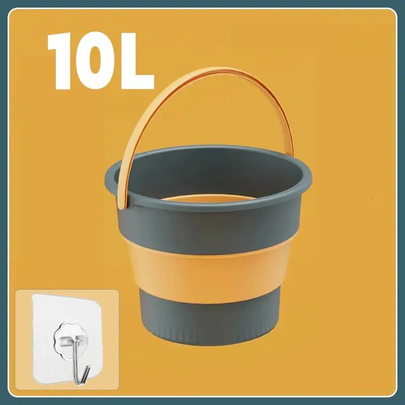 5/10/17L Portable Folding Bucket Multifunctional Thickened Silicone Bucket for Car Washing and Fishing Camping Folding Bucket