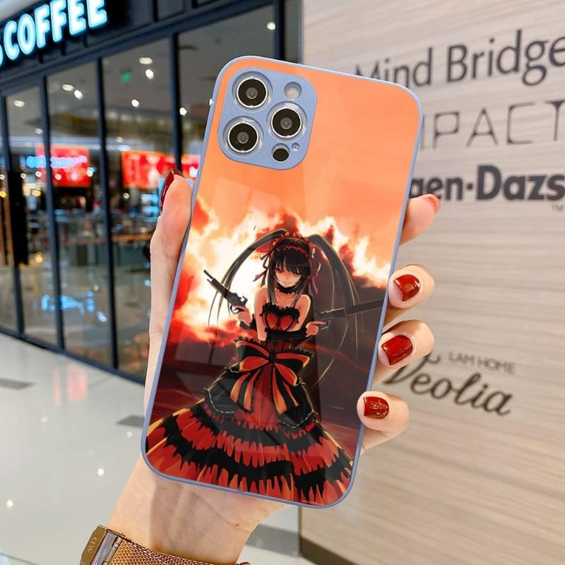 Cute Kurumi Tokisaki Phone Case For IPhone 14 13 12 11 Pro Max X XR XS 8 7 Plus Liquid Glass Color Phone Cover